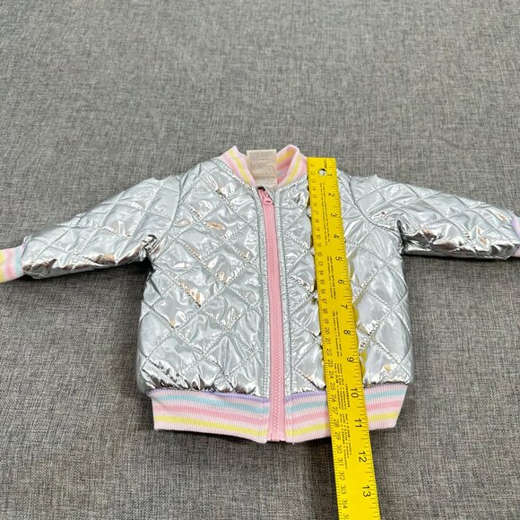 New! First impressions Silver Metallic Jacket‎ Girls/ Baby 0-3 Months $44 - Picture 5 of 12